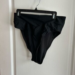 Aerie Black Bikini Bottoms - High Cut Cheeky - Size XL - NWT